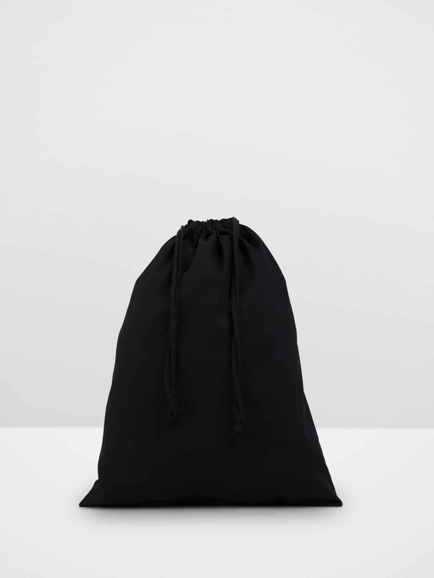 Black Drawstring Calico Bag (300x400mm)