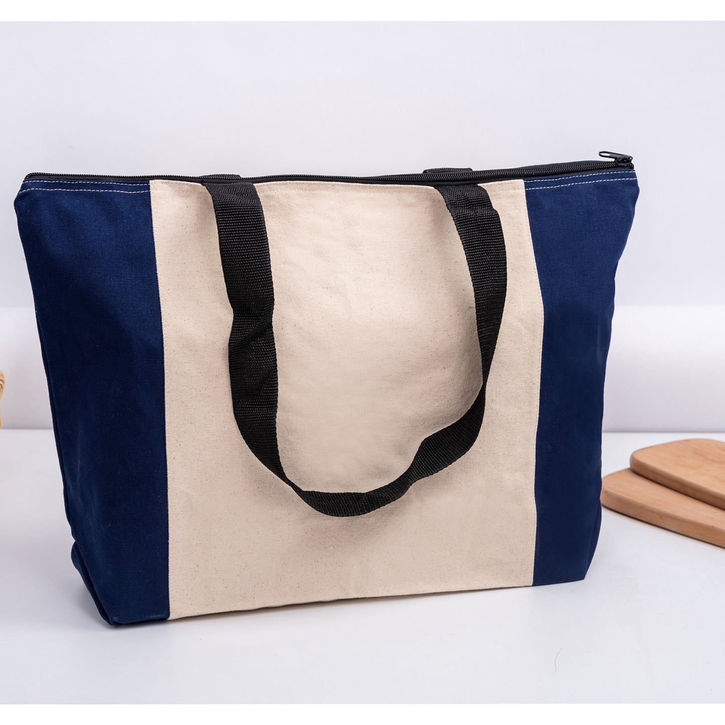 Calico Zip Shopper - Unbranded (Plain)