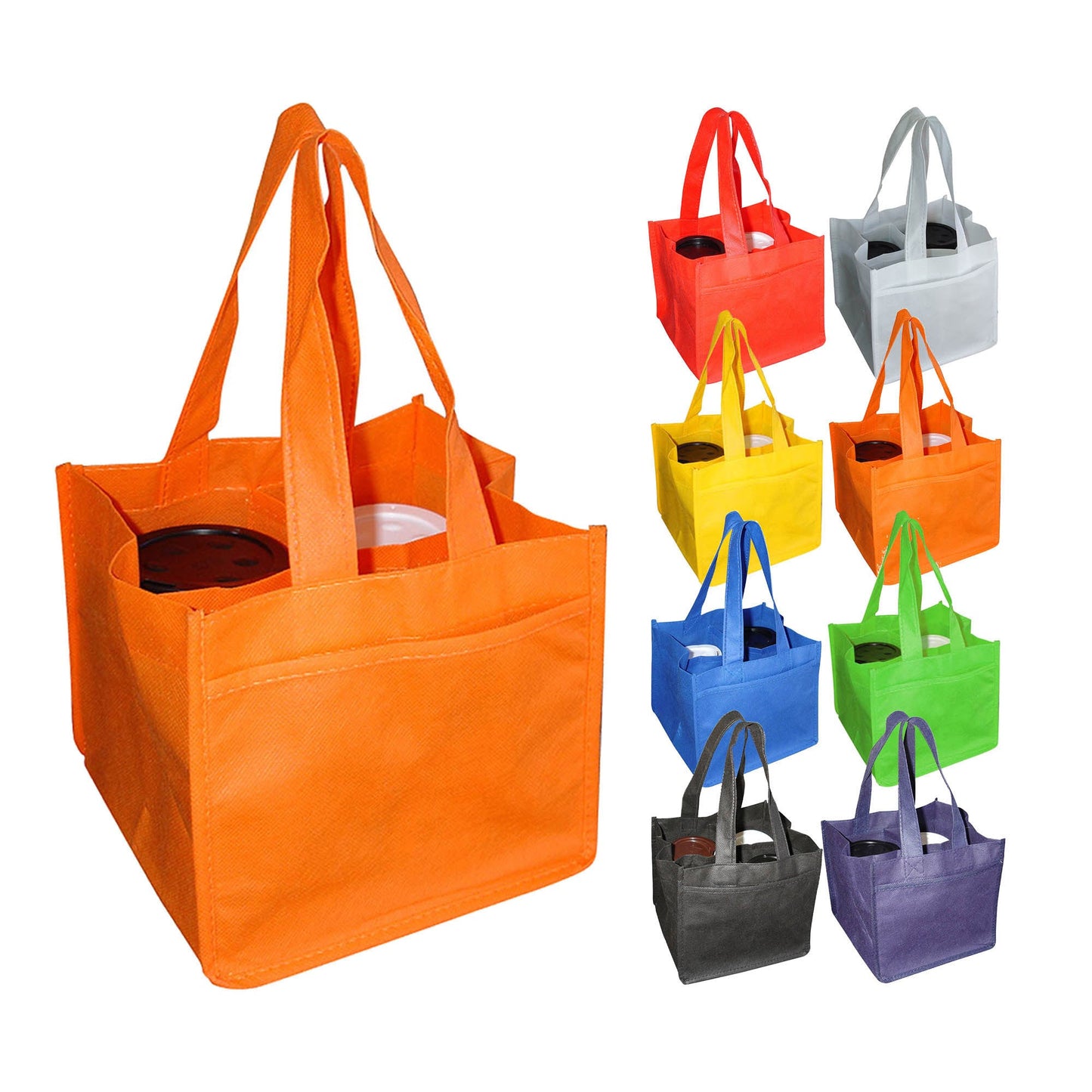 Non Woven 4 Coffee Cups Bag - Unbranded (Plain)