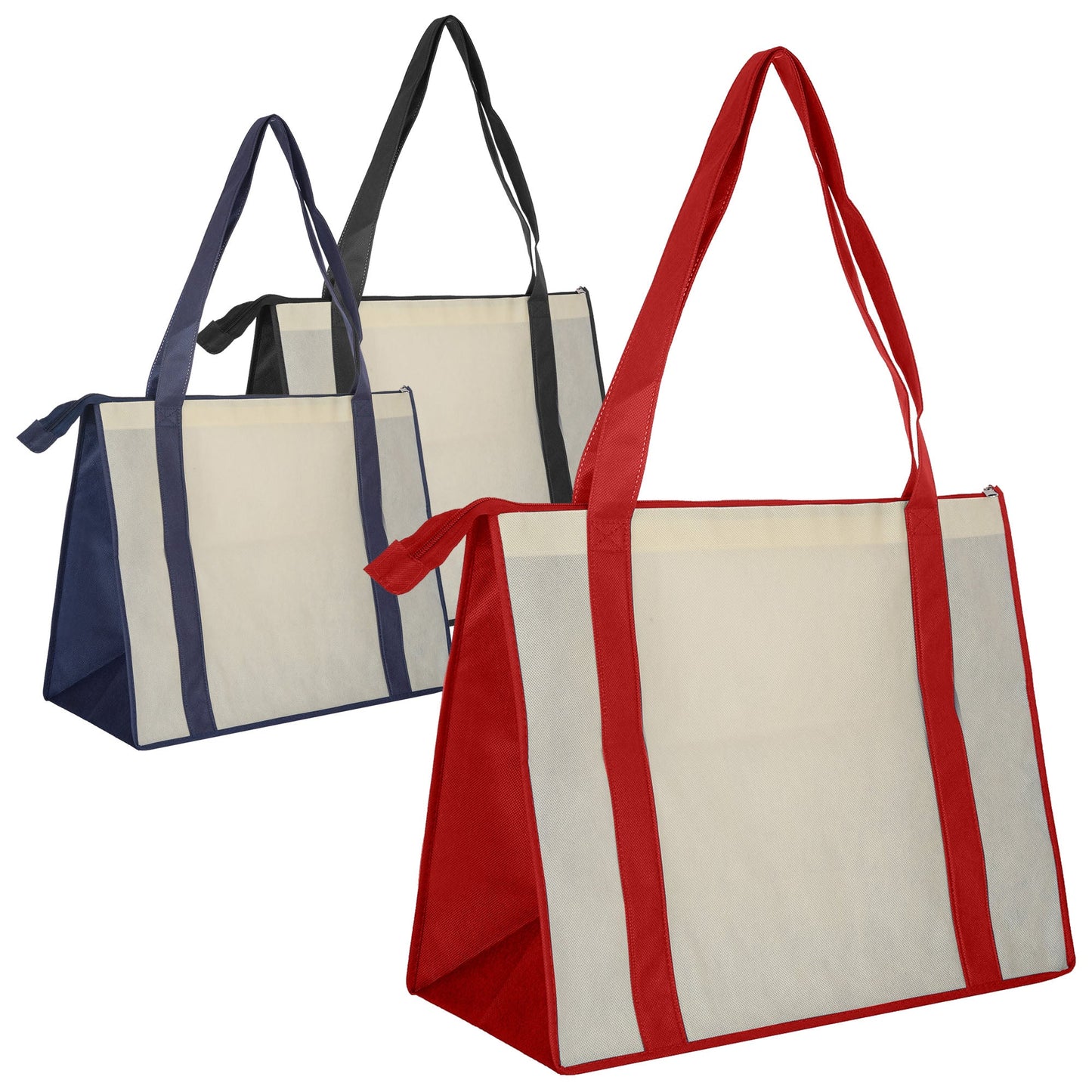 Non Woven Large Zipped Shopping Bag - Unbranded (Plain)