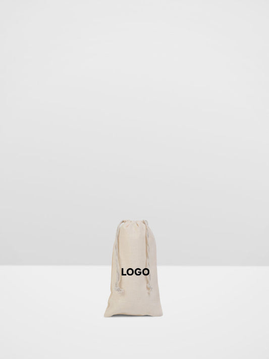 Natural Drawstring Calico Pouch (100x200mm)