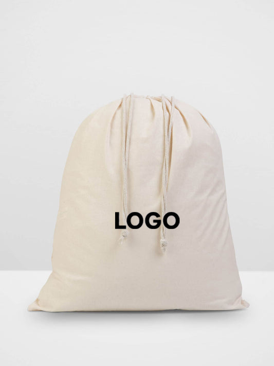 Natural Drawstring Calico Bag (300x400mm)