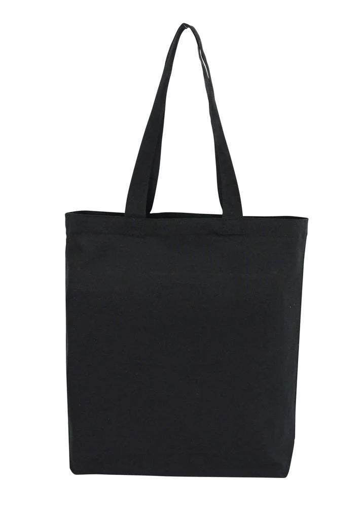 Cotton Bag - Tote Black With Bottom Only