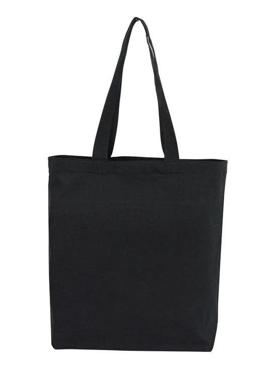 Cotton Bag - Tote Black With Bottom Only